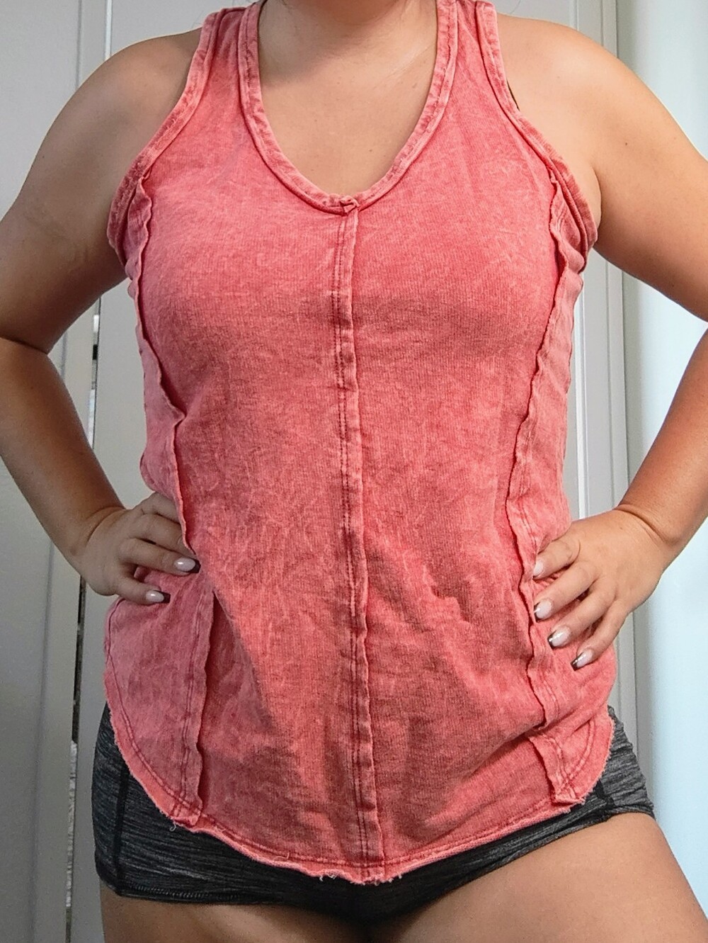Zenana Crushed DYE PINK TANK